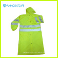 High Quality Polyester Long Raincoat with Reflective Tape Rpy-028